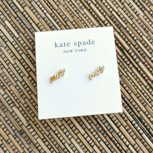 Kate Spade Love You, Mom Mama Mini Stud Earrings Gold